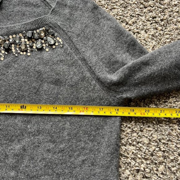 Halogen Blouse Womens Small 100% Cashmere Long Sleeve Bejeweled Party Luxury - Picture 7 of 8